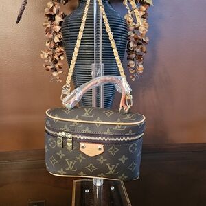 Stylish Designer Monogram Crossbody Bag - Brown and Gold